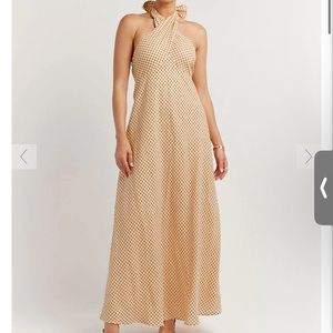 Dissh Gaia Mango Geo Cross halter dress, size US 4/AUS 8